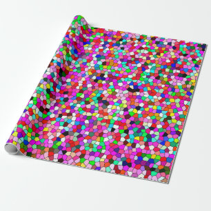 abstraktes Muster, bunte Mosaiktapete, Geomet Geschenkpapier