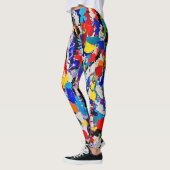 Abstraktes Muster-bunter Farben-Mehrfarbenklecks Leggings (Links)