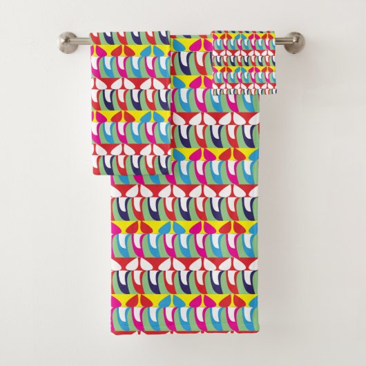 Abstraktes Muster Chic Colorful Badhandtuch Set (Insitu)