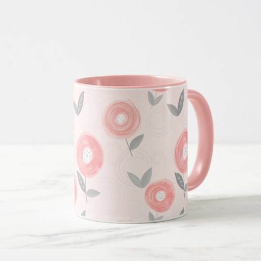 Abstraktes Muster der Blume Tasse (VorderseiteRechts)