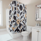 Abstraktes Muster der Erdtöne Duschvorhang (Beispiel)