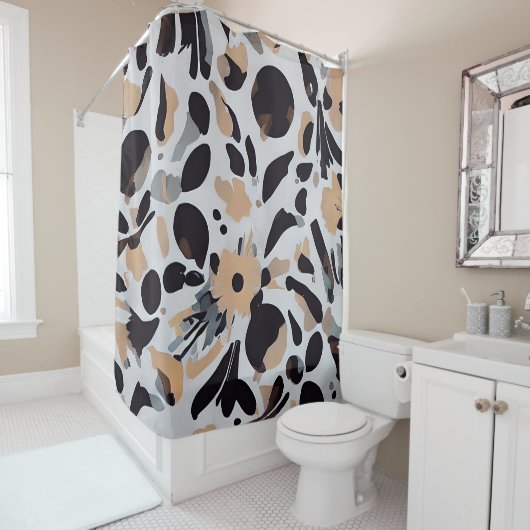 Abstraktes Muster der Erdtöne Duschvorhang (Beispiel)