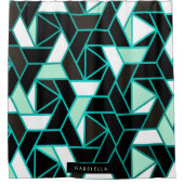 Abstraktes Muster der grünen Geometrie Duschvorhang (Vorderseite)