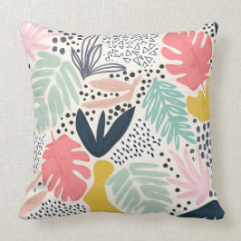 Abstraktes Muster der Koralle Tropical Collage Kissen