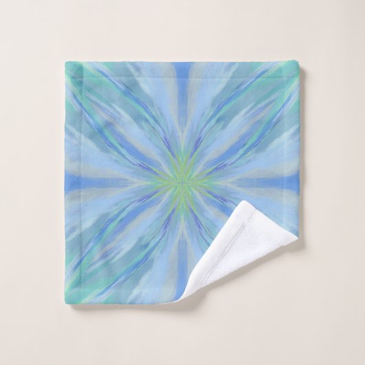 Abstraktes Muster der Meeresflora Badhandtuch Set (Waschlappen)