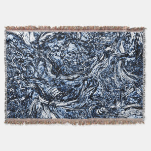 Abstraktes Muster der Navy Blue Nature Decke