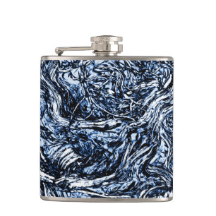 Abstraktes Muster der Navy Blue Nature Flachmann