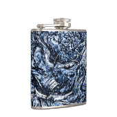 Abstraktes Muster der Navy Blue Nature Flachmann (Rechts)