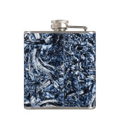 Abstraktes Muster der Navy Blue Nature Flachmann (Rückseite)
