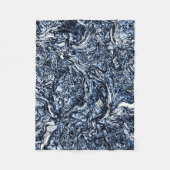 Abstraktes Muster der Navy Blue Nature Fleecedecke (Vorderseite)