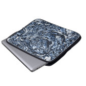 Abstraktes Muster der Navy Blue Nature Laptopschutzhülle (Vorne Knopf)