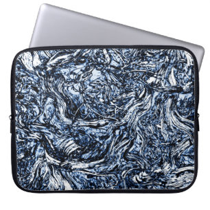 Abstraktes Muster der Navy Blue Nature Laptopschutzhülle
