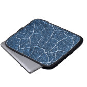 Abstraktes Muster der Navy Blue Nature Laptopschutzhülle (Vorne Knopf)