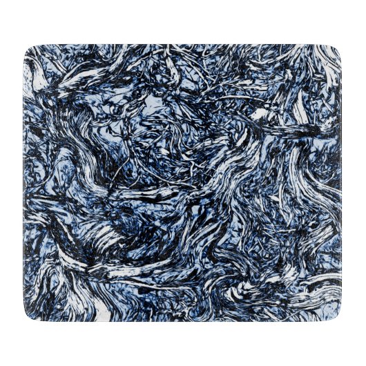 Abstraktes Muster der Navy Blue Nature Schneidebrett (Vorderseite)
