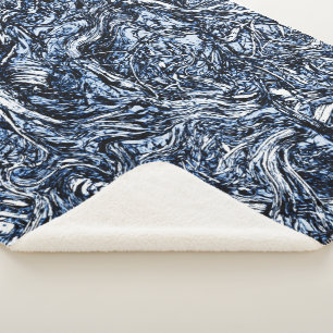 Abstraktes Muster der Navy Blue Nature Sherpadecke