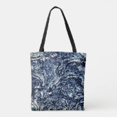 Abstraktes Muster der Navy Blue Nature Tasche (Rückseite)