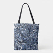 Abstraktes Muster der Navy Blue Nature Tasche (Rückseite)