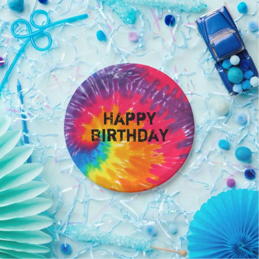 abstraktes Muster der psychedelischen gefärbte Kra Pappteller (Party)