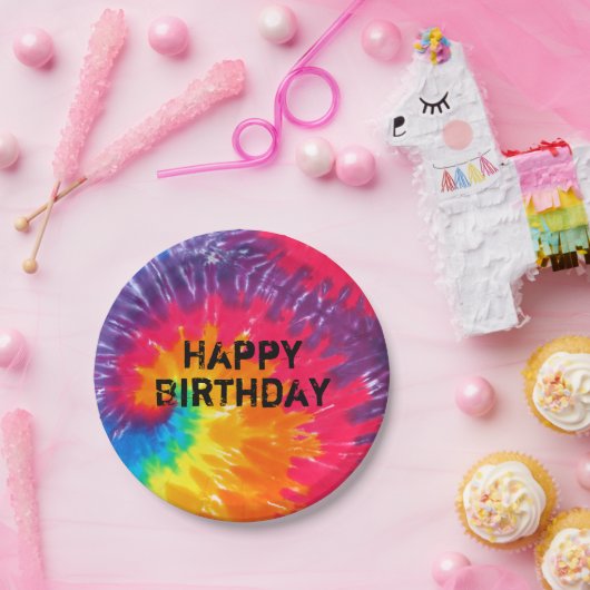 abstraktes Muster der psychedelischen gefärbte Kra Pappteller (Party)