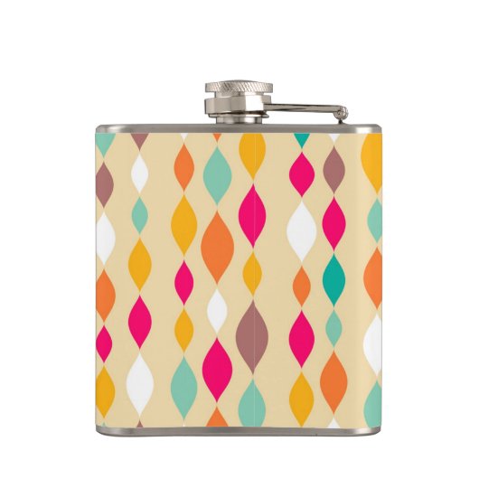 Abstraktes Muster der Retro Art Flachmann (Rückseite)