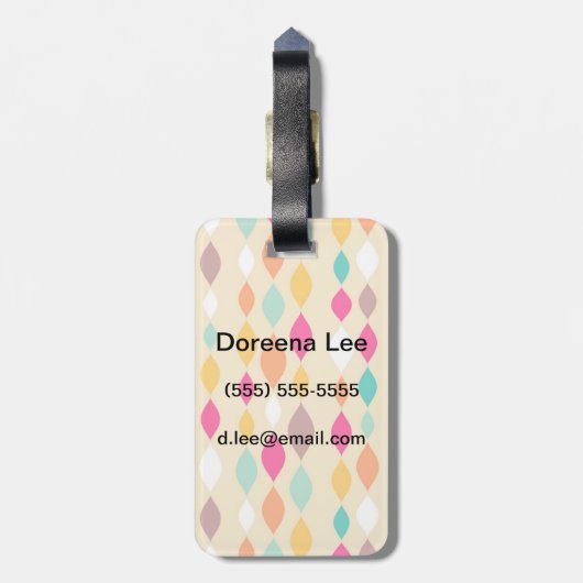 Abstraktes Muster der Retro Art Gepäckanhänger (Rückseite vertikal)