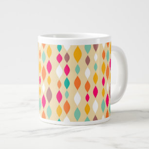 Abstraktes Muster der Retro Art Jumbo-Tasse