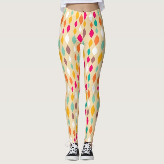 Abstraktes Muster der Retro Art Leggings (Vorderseite)