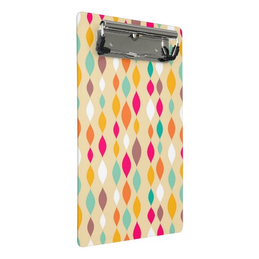 Abstraktes Muster der Retro Art Mini Klemmbrett (Schrägansicht)