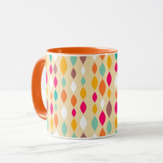 Abstraktes Muster der Retro Art Tasse (Vorderseite Links)