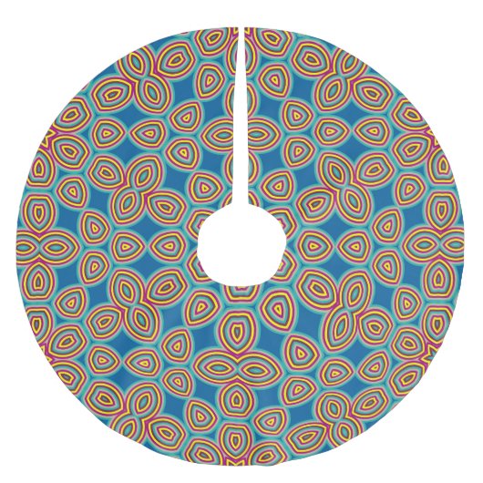 Abstraktes Muster der Retro Geometric Artistic #5 Polyester Weihnachtsbaumdecke (Vorderseite)