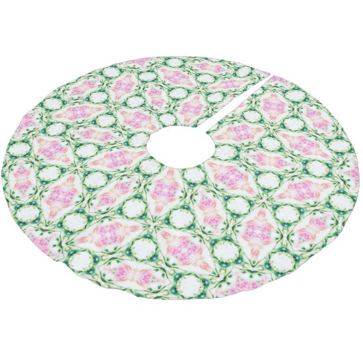 Abstraktes Muster der Retro Geometric Artistic #8 Polyester Weihnachtsbaumdecke (Schrägansicht)