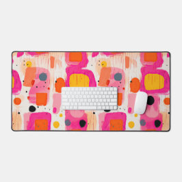 Abstraktes Muster der rosa Farbblöcke BOHO Schreibtischunterlage