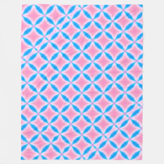 Abstraktes Muster der rosa und blauen Quadrate Fleecedecke (Vorderseite)
