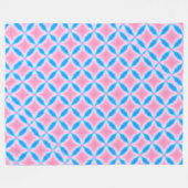 Abstraktes Muster der rosa und blauen Quadrate Fleecedecke (Vorderseite (Horizontal))