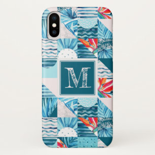 Abstraktes Muster der tropischen Aquamarinen Geome Case-Mate iPhone Hülle