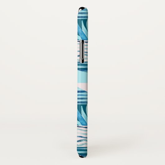 Abstraktes Muster der tropischen Aquamarinen Geome Case-Mate iPhone Hülle (Hinten/Rechts)