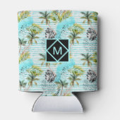 Abstraktes Muster der Wasserfarbenpalme Dosenkühler (Rückseite)