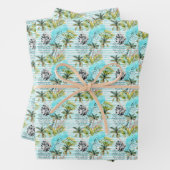 Abstraktes Muster der Wasserfarbenpalme Geschenkpapier Set (Beispiel)