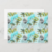 Abstraktes Muster der Wasserfarbenpalme Postkarte (Vorne/Hinten)