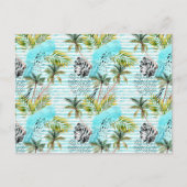 Abstraktes Muster der Wasserfarbenpalme Postkarte (Vorderseite)
