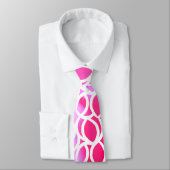 Abstraktes Muster der weißen Linie auf rosa Ombre Krawatte (Gebunden)