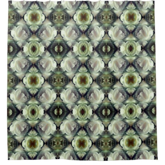 Abstraktes Muster der weißen Rose Duschvorhang (Vorderseite)