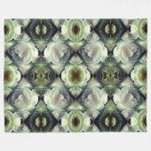 Abstraktes Muster der weißen Rose Fleecedecke (Vorderseite (Horizontal))