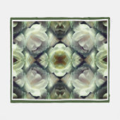 Abstraktes Muster der weißen Rose Fleecedecke (Vorderseite (Horizontal))