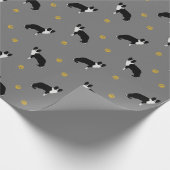 Abstraktes Muster des Collie Dog Zeichnend Grau Geschenkpapier (Ecke)