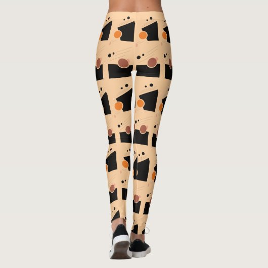 Abstraktes Muster des dynamischen Peach Leggings (Rückseite)