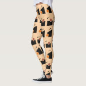 Abstraktes Muster des dynamischen Peach Leggings (Links)