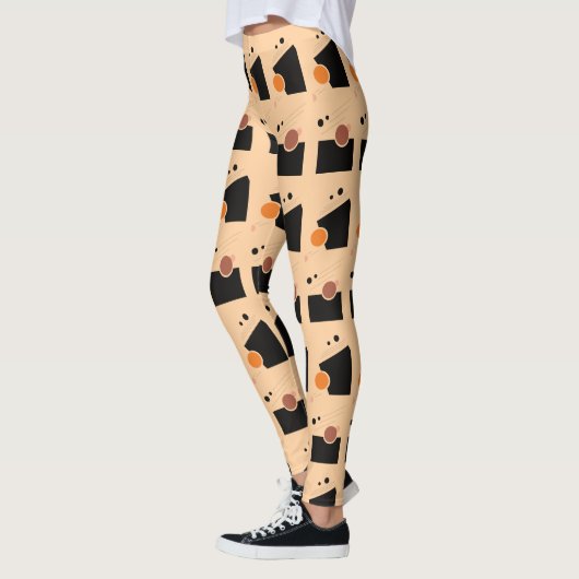 Abstraktes Muster des dynamischen Peach Leggings (Links)