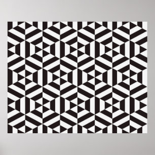 Abstraktes Muster des geometrischen Hexagon-Quatts Poster