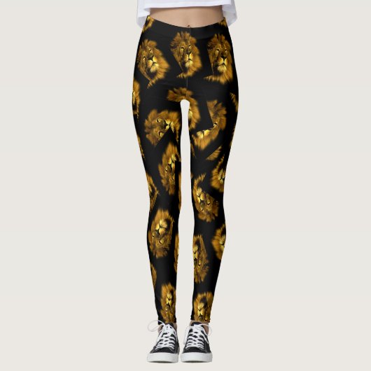 Abstraktes Muster des Löwenkopfes, Leggings (Vorderseite)